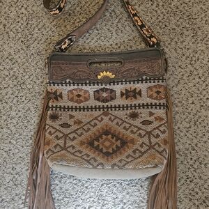 Myra Bag Boho Tan and Brown Crossbody